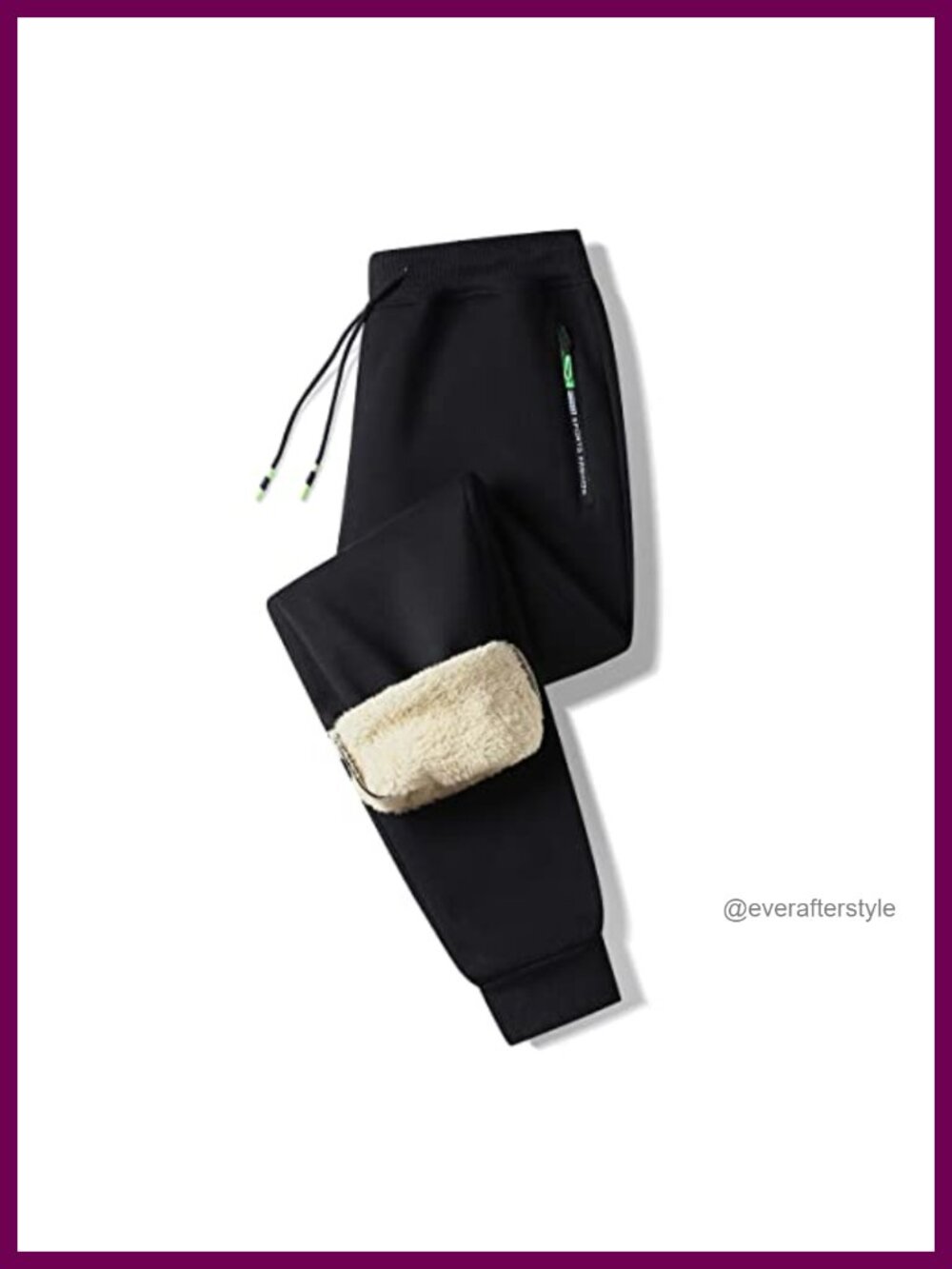 Men's Sherpa Fleece Lined Sweatpants Winter Joggers Tapered Zip Pockets